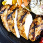 close up of grilled chicken