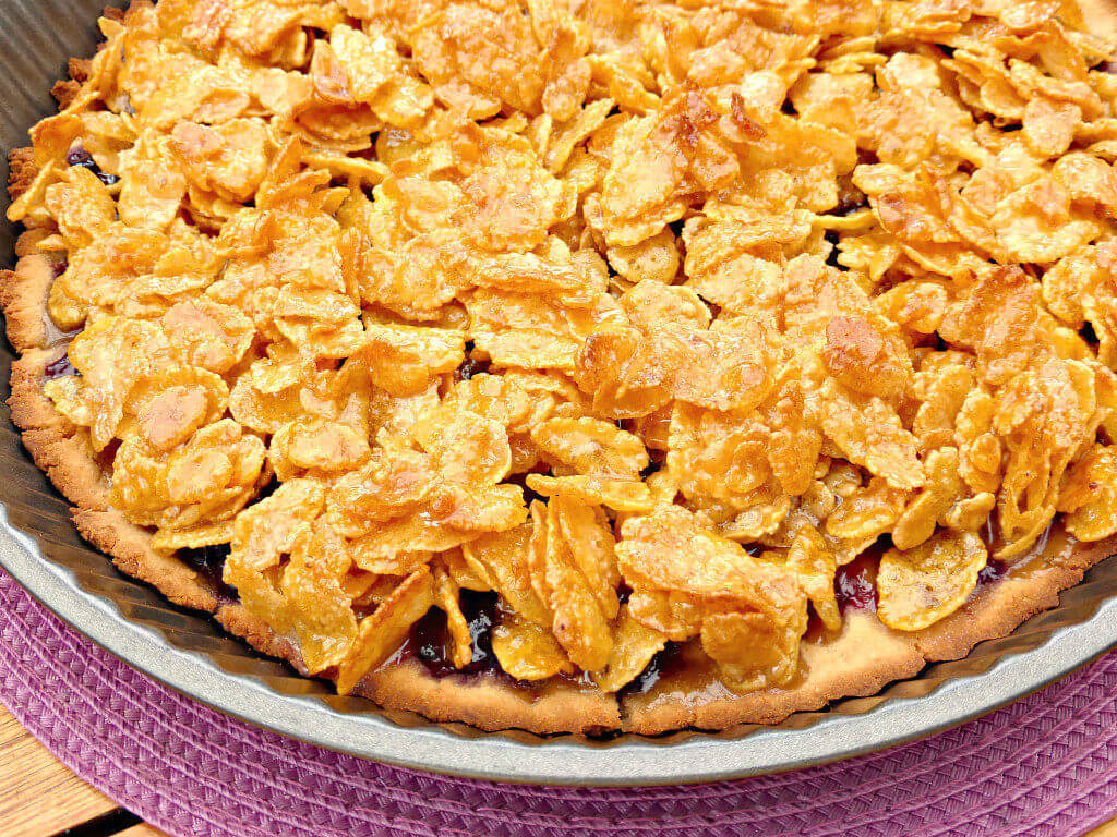 image of a cornflake and jam tart