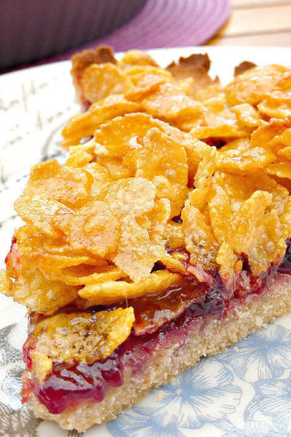 School Dinner Cornflake and Jam Tart (gluten free)