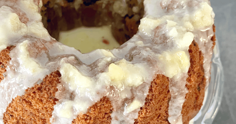 Fresh Pineapple Spelt Cake with a Pineapple Frosting (lower fat and sugar)