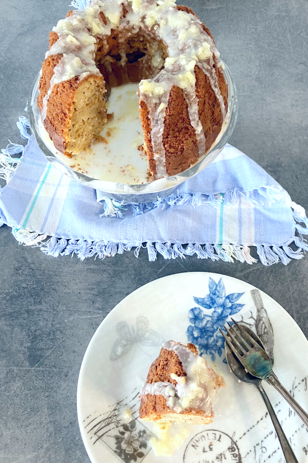 Fresh Pineapple Spelt Cake with a Pineapple Glaze (lower fat and sugar)