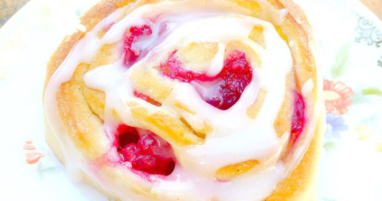 Raspberry and Vanilla Overnight Buns (from scratch)