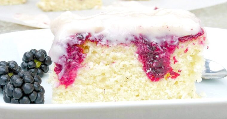 Fresh Blackberry and White Chocolate Poke Cake