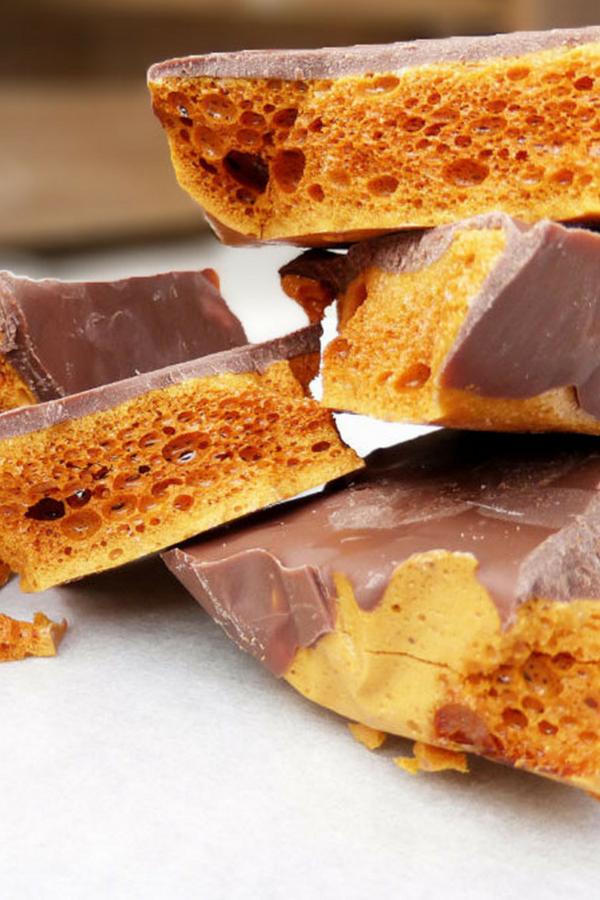 Chocolate Honeycomb (also known as Cinder Toffee)