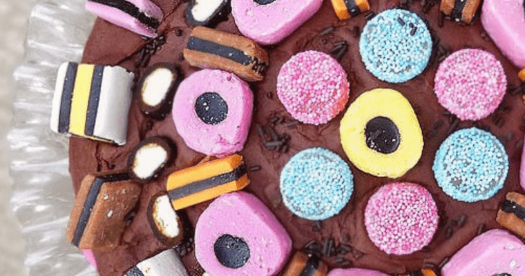 Liquorice Allsorts Cake (with Chocolate Fudge Frosting)
