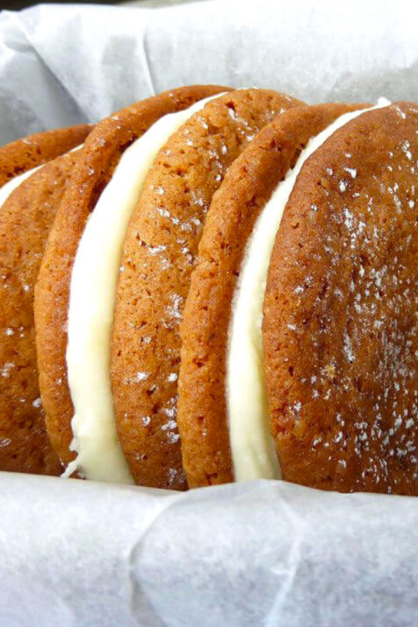 Spelt Ginger Cookies with Lemon Cream Cheese Filling