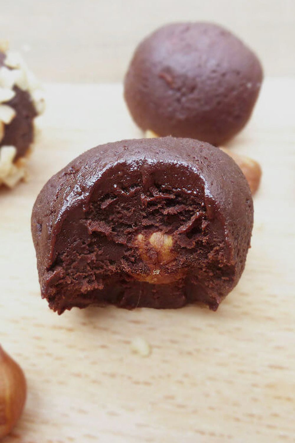 Dark Chocolate Avocado Truffles with Hazelnuts