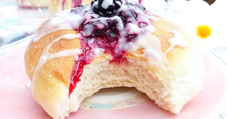 Sweet Buns Topped with Homemade Blackberry Jam