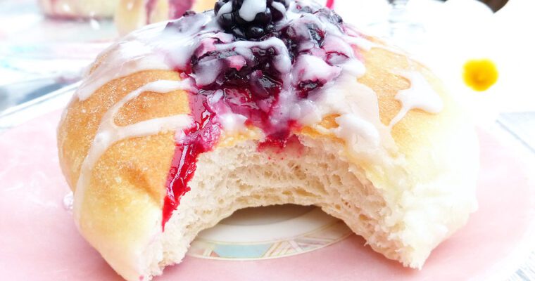 Sweet Buns Topped with Homemade Blackberry Jam
