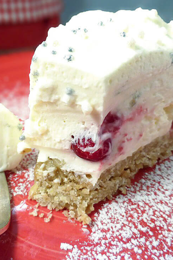 White Chocolate Truffle Cranberry Cheesecake (with a Ginger Crust)