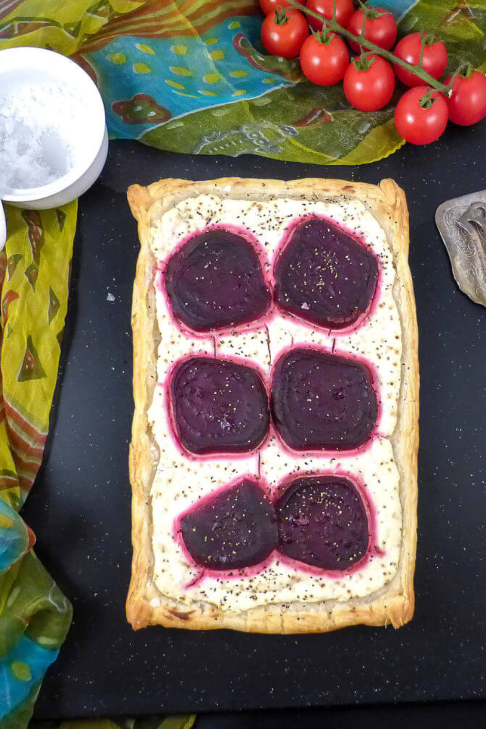 Beetroot Cream Cheese Puff Pastry (with black pepper & Greek yoghurt)