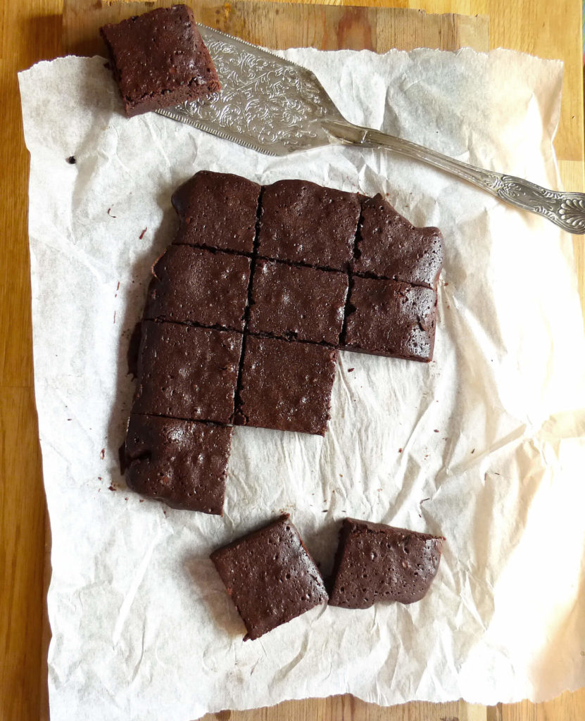 Simple Gluten Free Dark Chocolate Fudgy Brownies (from scratch)