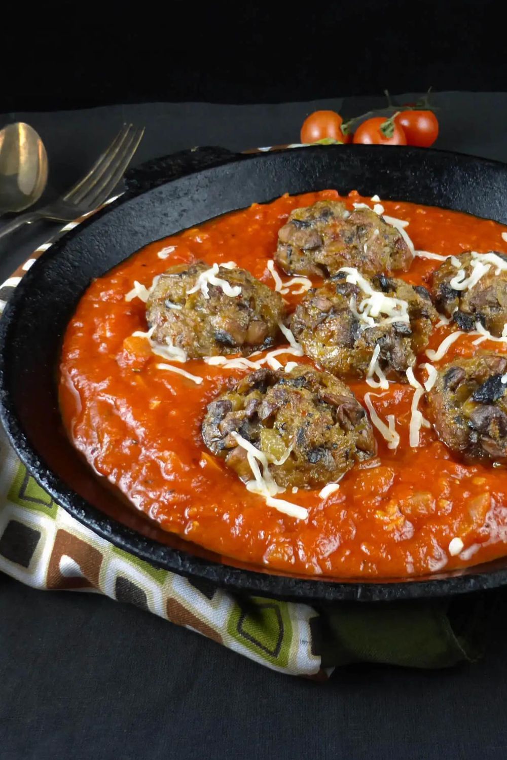 Mushroom Meatballs with Homemade Tomato Sauce