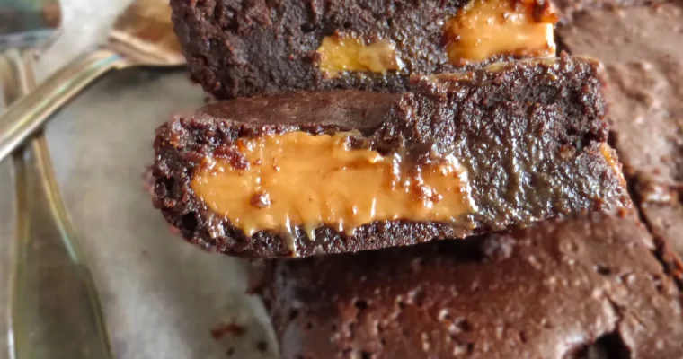 Caramel Fudge Spelt Brownies (the gooiest, fudgiest ever)
