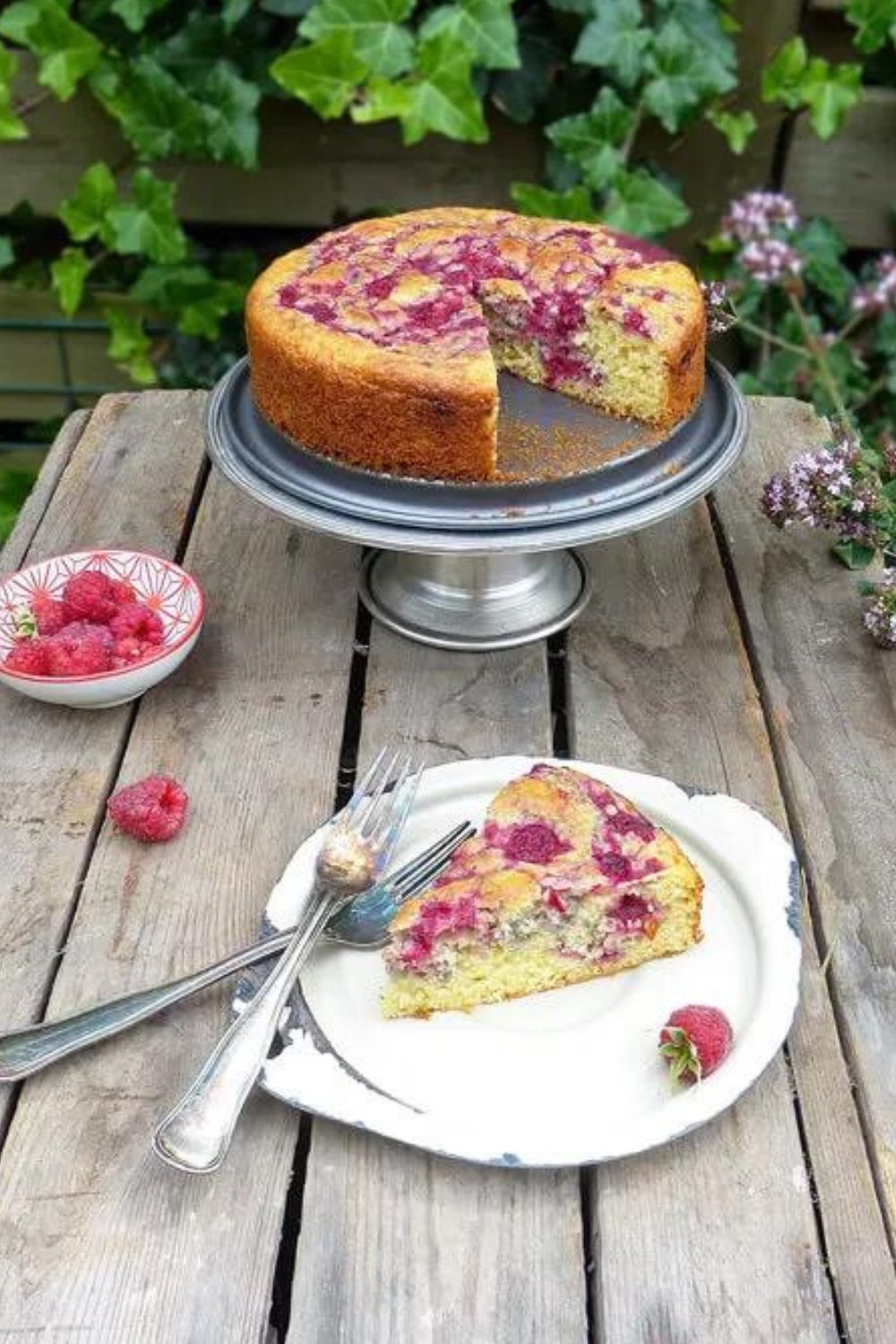 Spelt Raspberry Sponge Cake (reduced sugar, low fat)