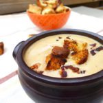 Roasted Cauliflower Red Pepper Soup Homemade Croutons