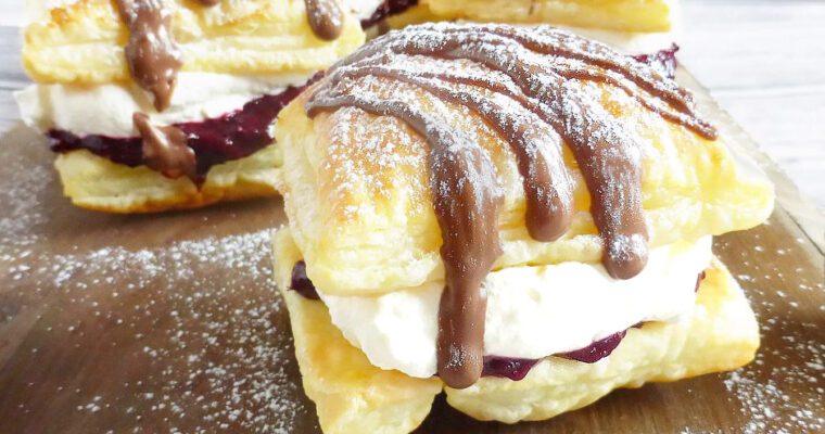 Blackberry and Cream Puff Pastries