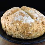 picture of spelt soda bread in a skillet