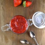 picture of strawberry sauce in a jar
