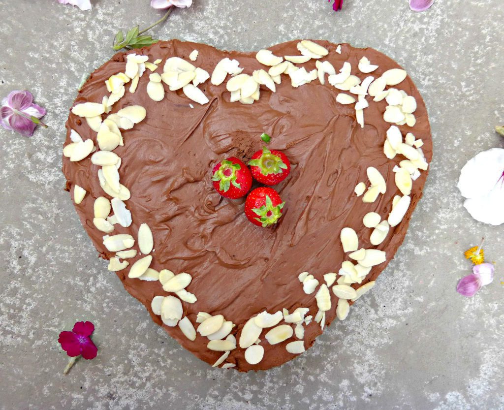 picture of a heart shaped chocolate mousse cake