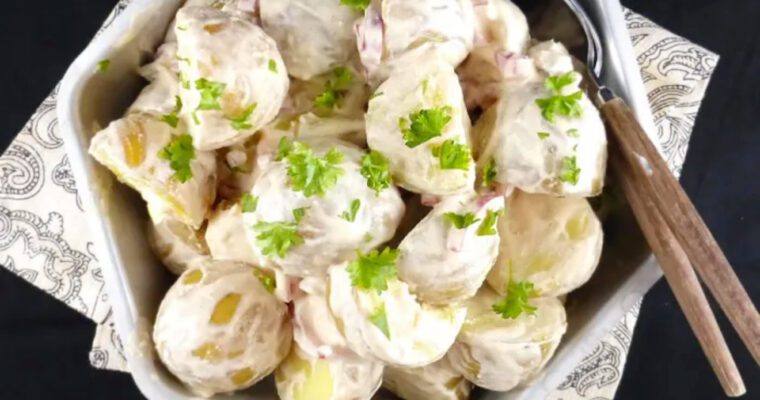 Spicy Greek Yoghurt Potato Salad (with Jalapeños)