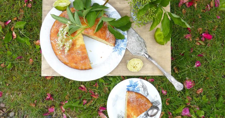 Elderflower and Lime Drizzle Cake
