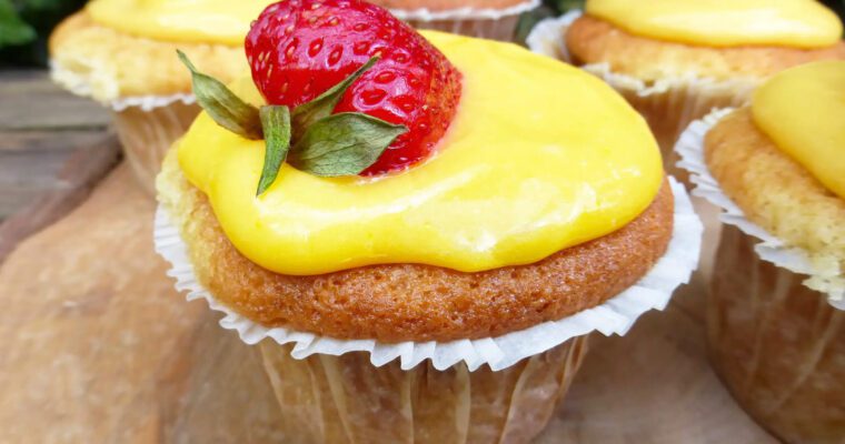 Lemon Curd and Elderflower Cupcakes (with Lemon and Elderflower Curd Frosting)