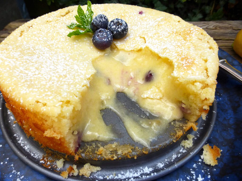 close up of white chocolate kladdkaka