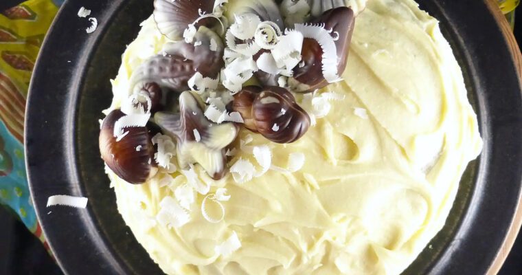 White Chocolate Mud Cake with Whipped White Chocolate Ganache