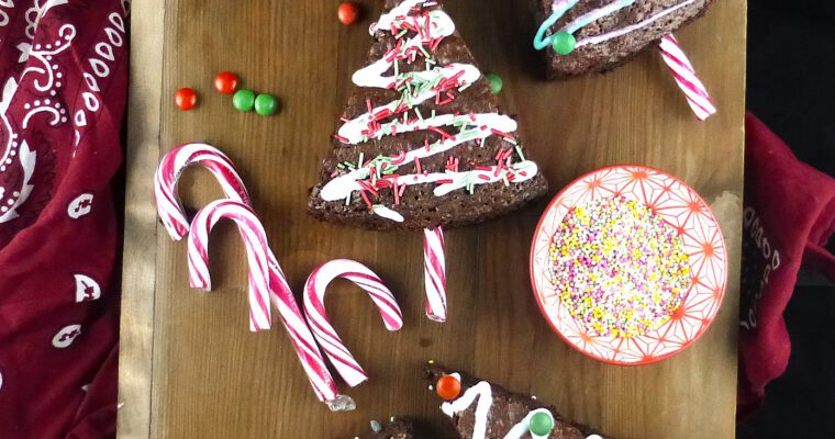 Simple Brownie Christmas Trees