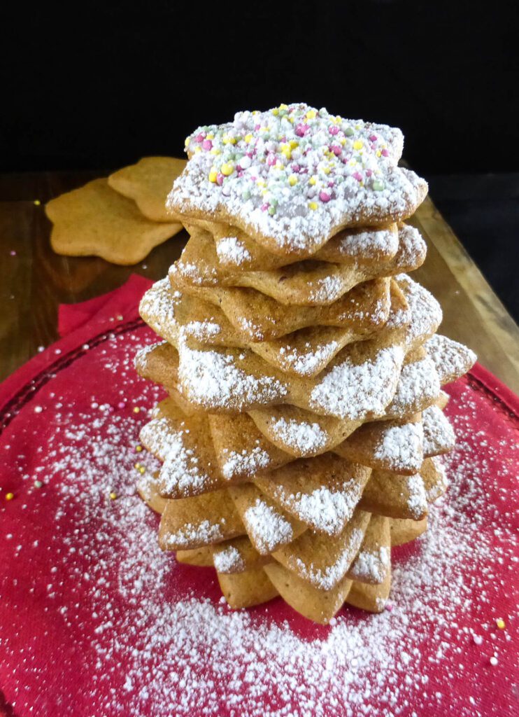 Christmas tree made out of gingerbread cookies