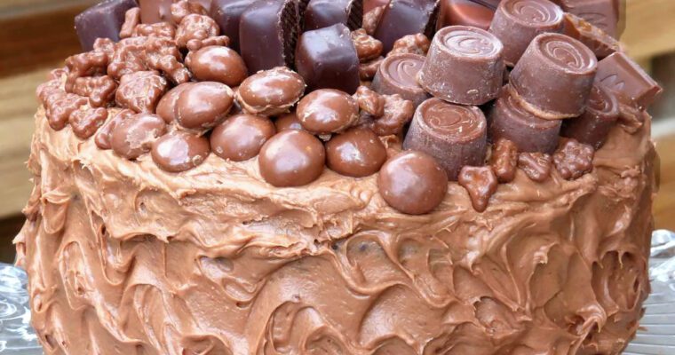 Chocolate Overload Cake with Nutella Cream Cheese Frosting