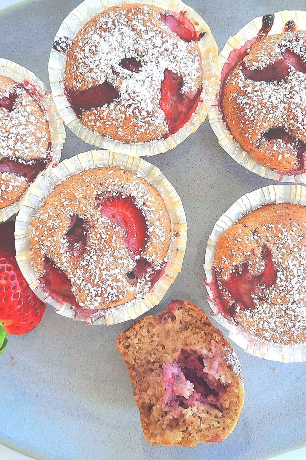 Healthier Wholemeal Spelt Strawberry Muffins