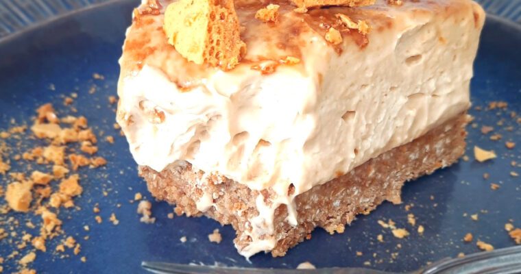Honeycomb & White Chocolate No-Bake Cheesecake
