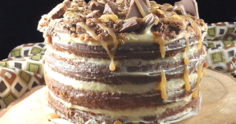 Homemade Butterscotch and Daim Layer Cake with Butterscotch Frosting