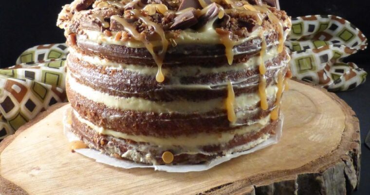 Homemade Butterscotch and Daim Layer Cake with Butterscotch Frosting