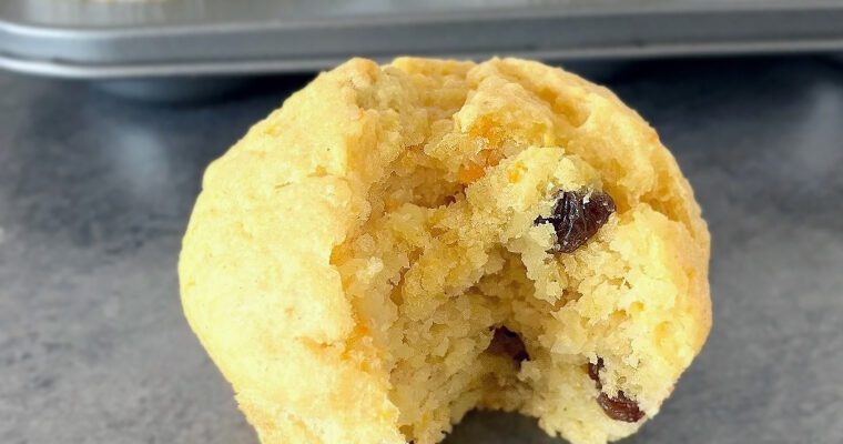 Whole Orange and Raisin Spelt Muffins