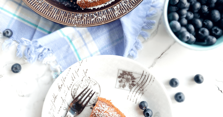 Spelt Blueberry and Lime Cake (low fat and no refined sugar)