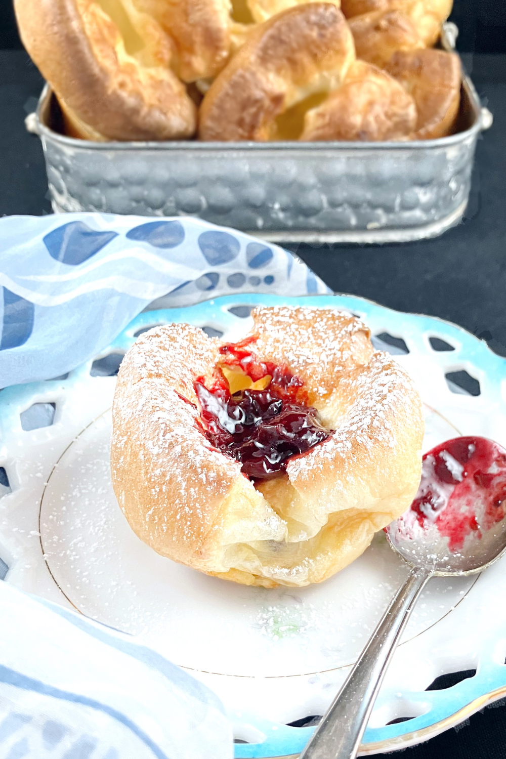 Yorkshire Puddings with Homemade Blueberry Jam