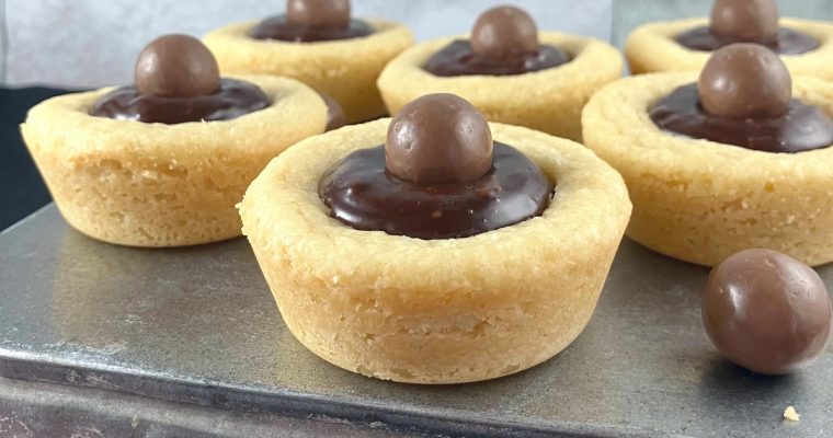 Spelt Cookie Cups with Malteser Ganache