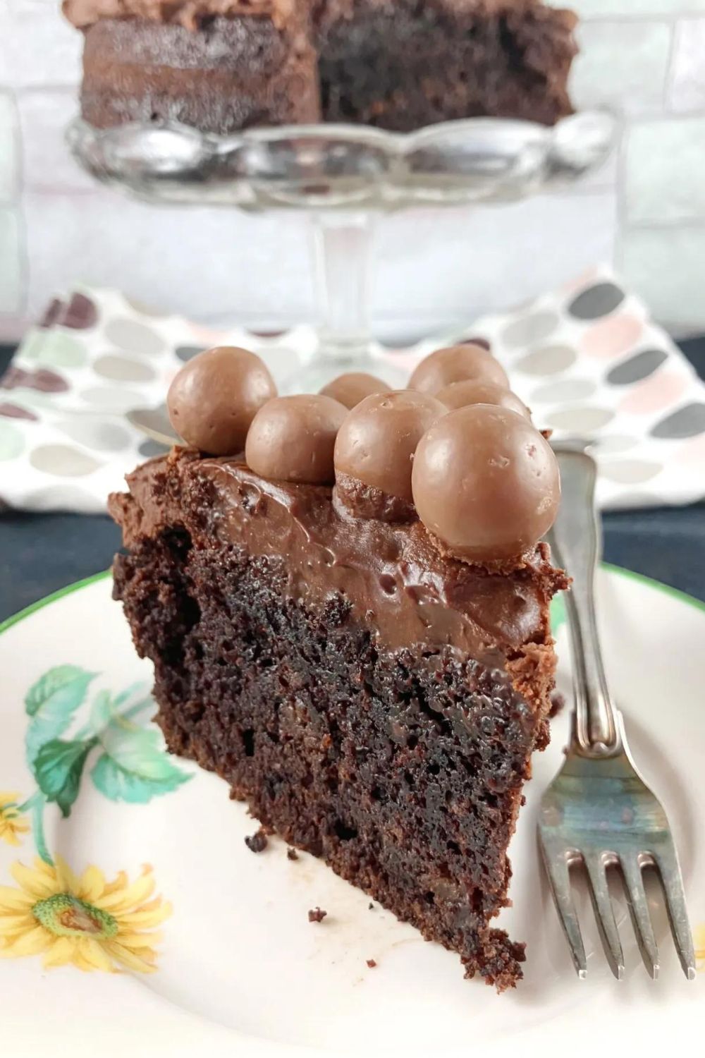 One Layer Spelt Chocolate Fudge Cake with Maltesers
