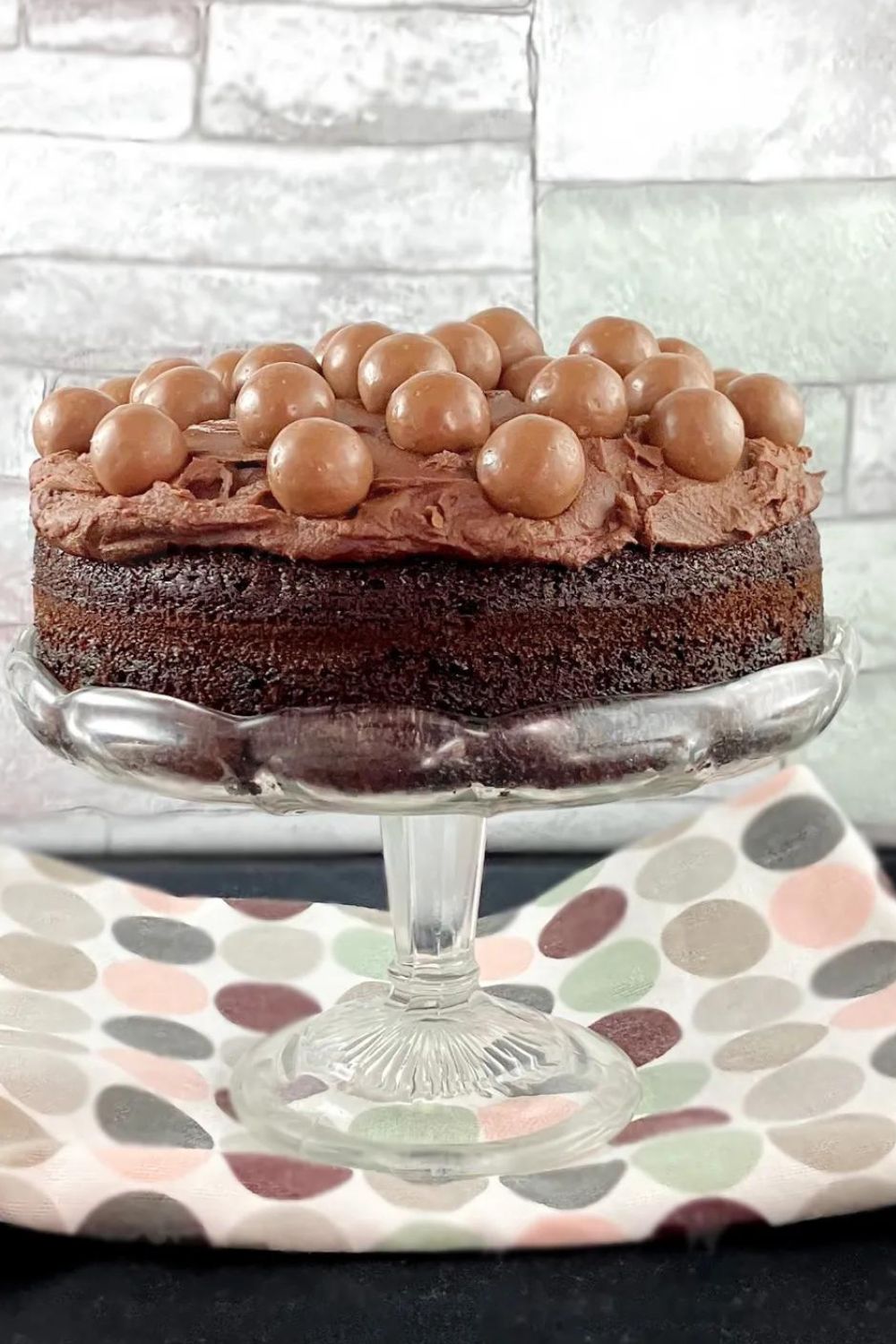 One Layer Spelt Chocolate Fudge Cake with Maltesers