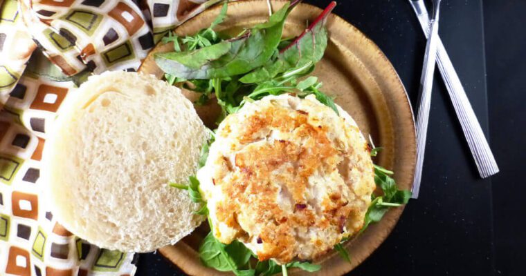 Fish Burgers with a Spicy Shallot Mayonnaise in Homemade Soft Spelt Buns