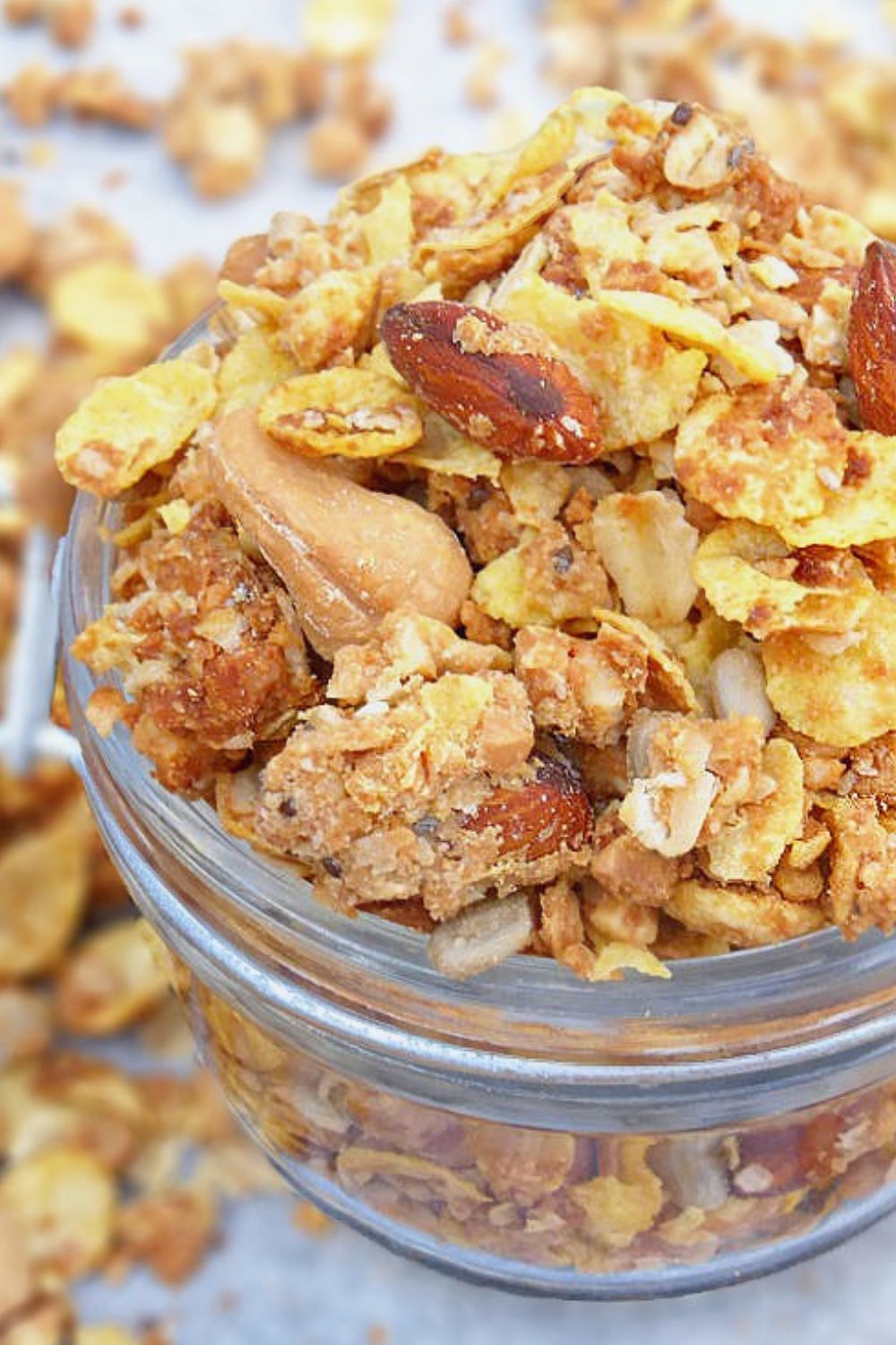 Peanut Butter Granola with Oats and Cornflakes