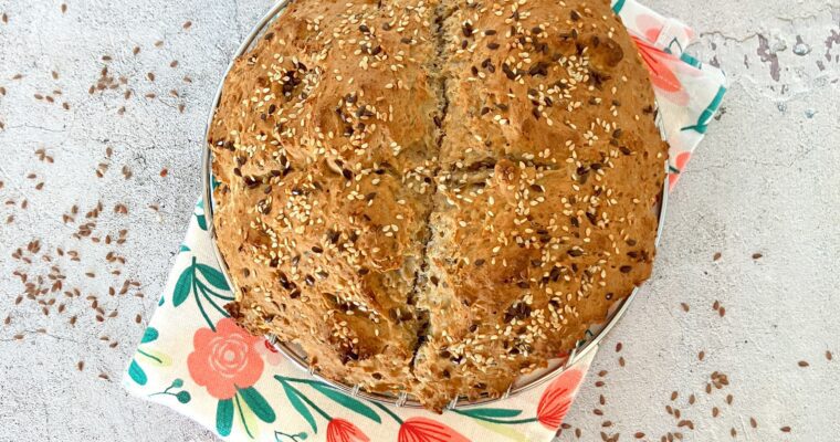 Wholemeal Spelt Soda Bread (with Ground Caraway and Seeds)