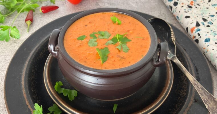 Spicy Roasted Vine Tomato and Red Onion Soup