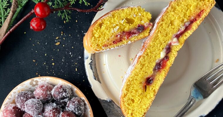 White Chocolate and Cranberry Saffron Braid