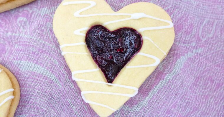 Jam Love Heart Butter Cookies (for your Valentine)