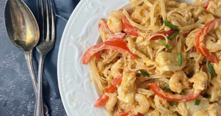 Creamy Chilli Fish and Prawn Noodles (ready in 30 minutes)