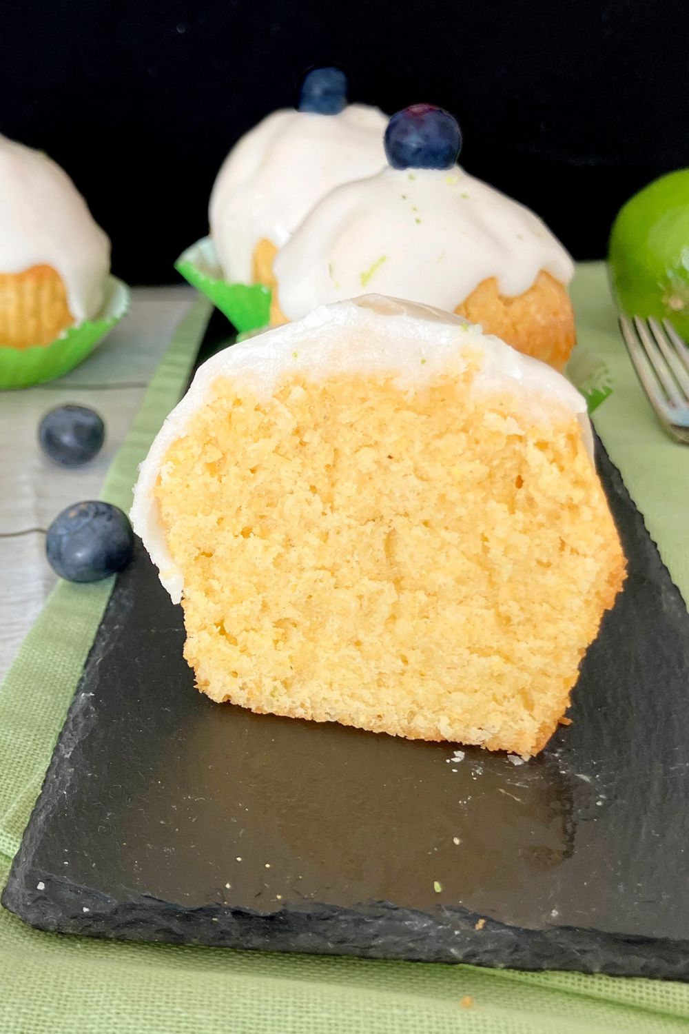 Polenta and Spelt Lime Cupcakes (with Lime Icing)